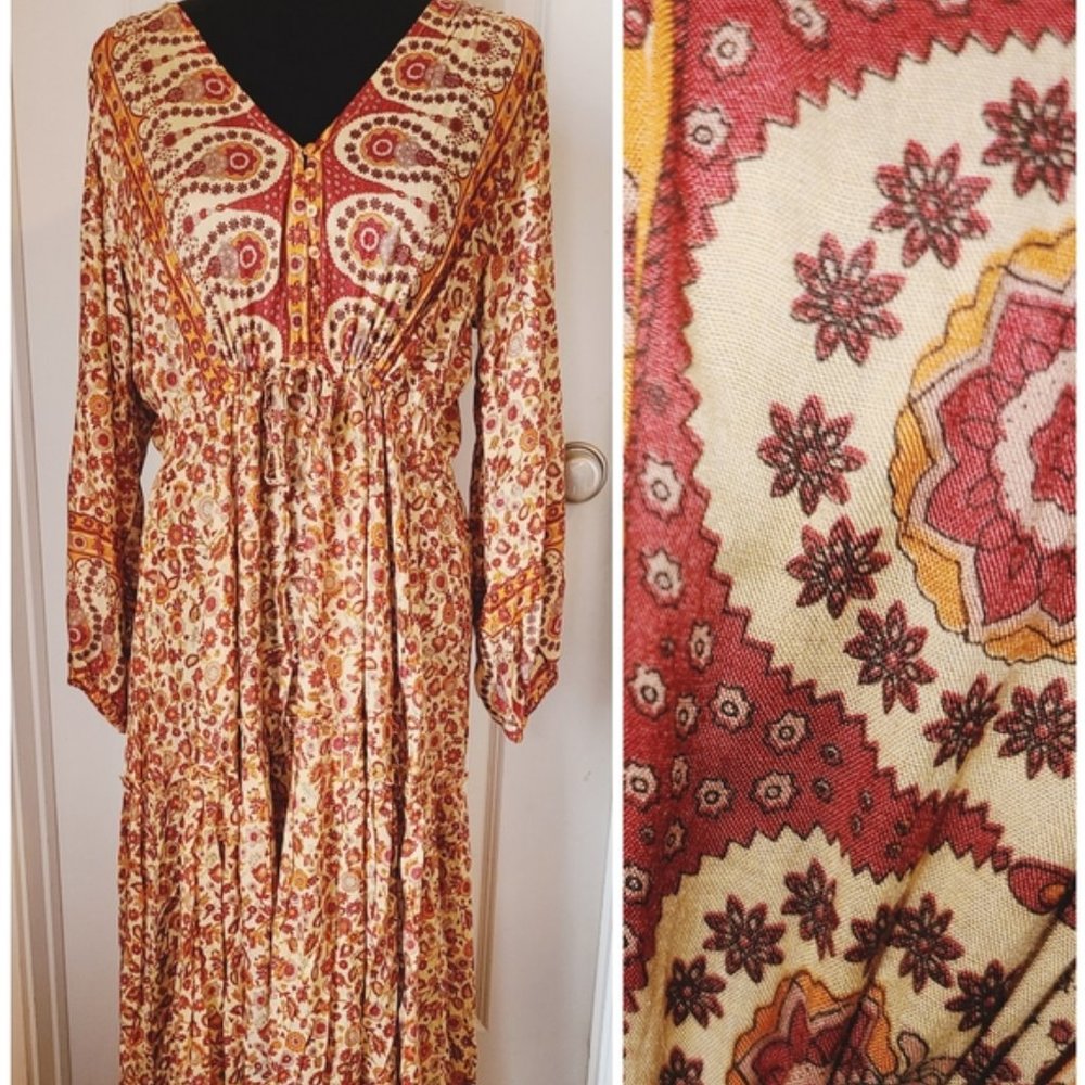 Perfect for Fall! Bohemian Style Gypsy Dress - Picture 4 of 7